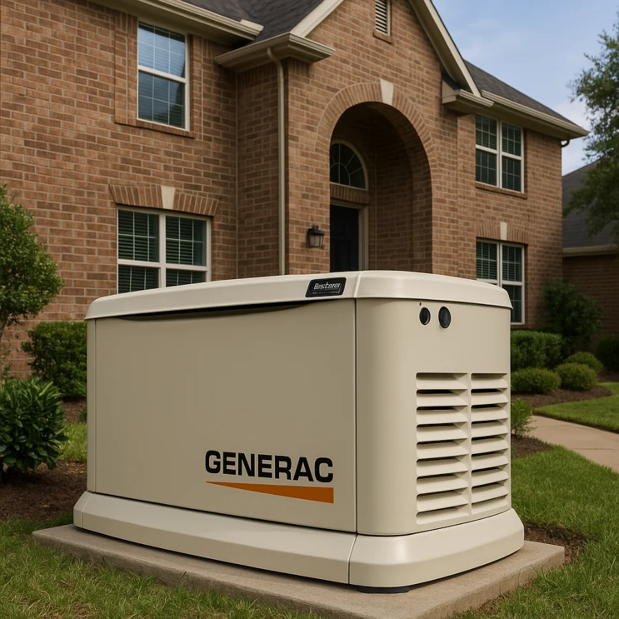 A Generac standby generator serviced by Generator Industries