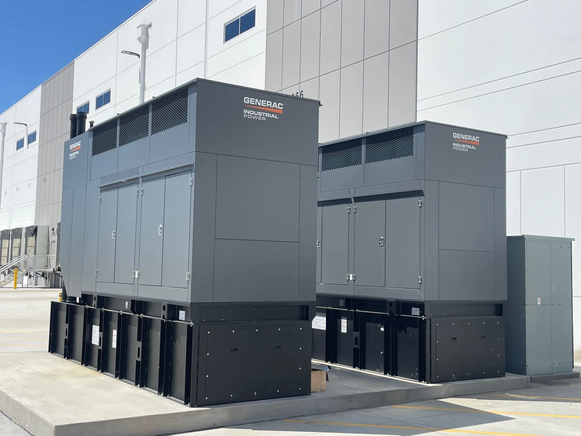 A commercial standby generator installation